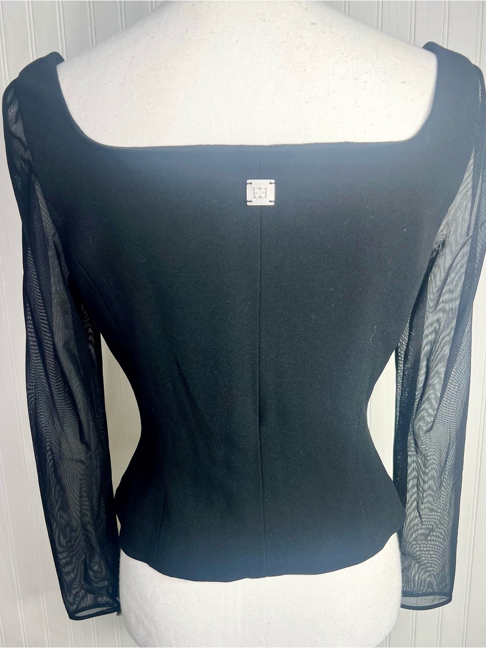 Escada Sheer Sleeve Zip Up Top - Picture 5 of 7